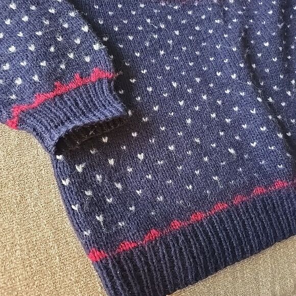 80s Deans Of Scotland 100% Shetland Wool Sweater Farmett Cows Cottagecore Farm L - Picture 4 of 7